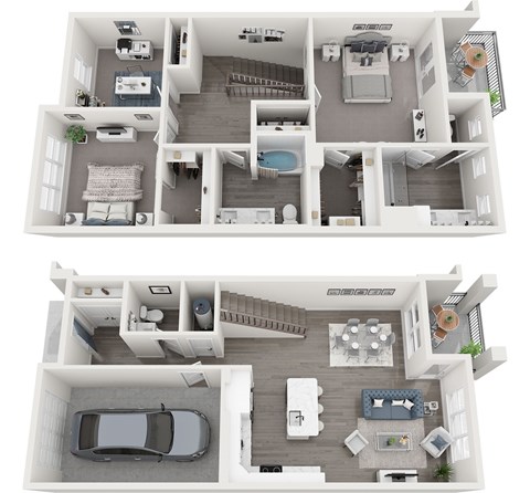 Floor plan for 3 beds, 2.5 baths, 1770 sqft